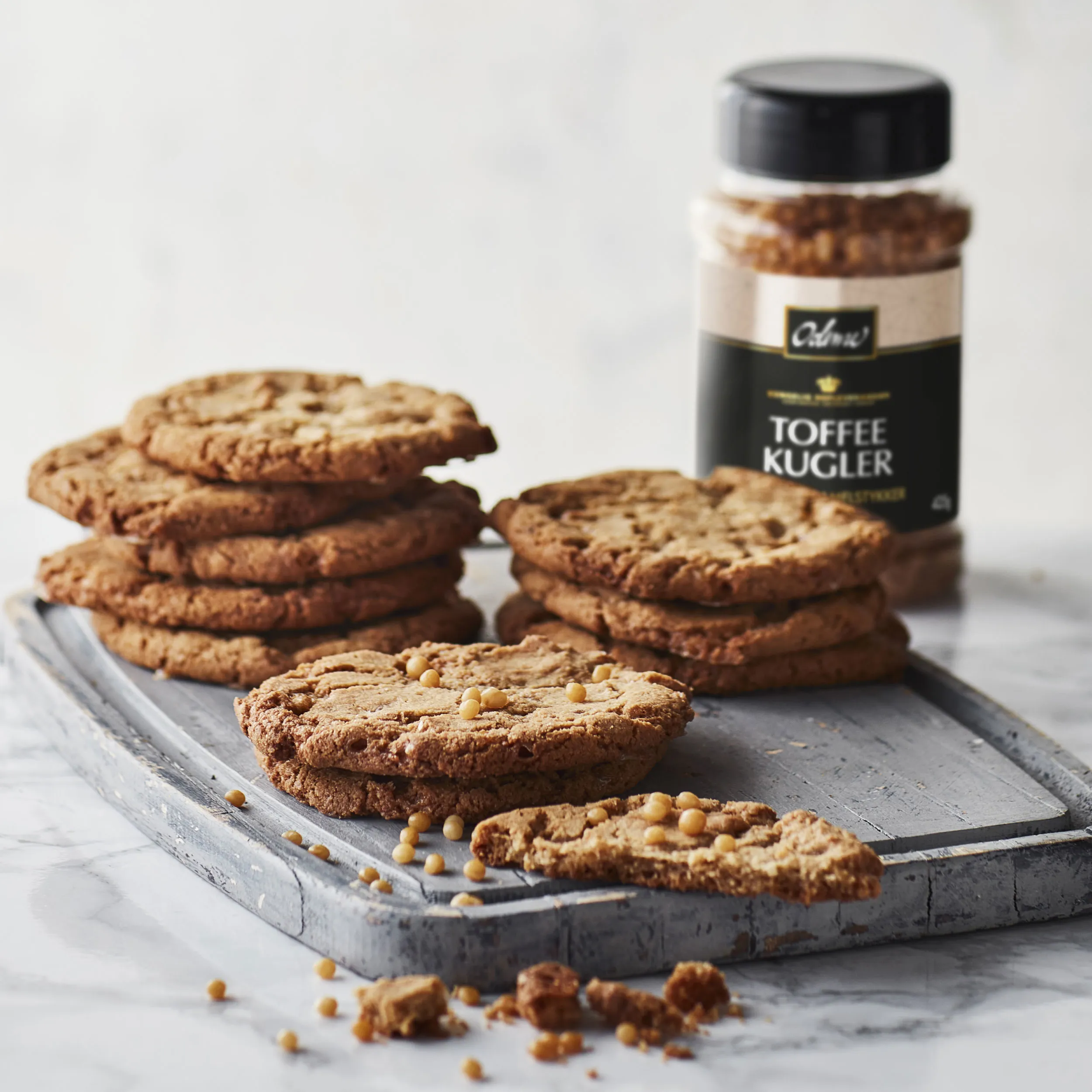 Karamel Cookies Med Toffee Kugler 2