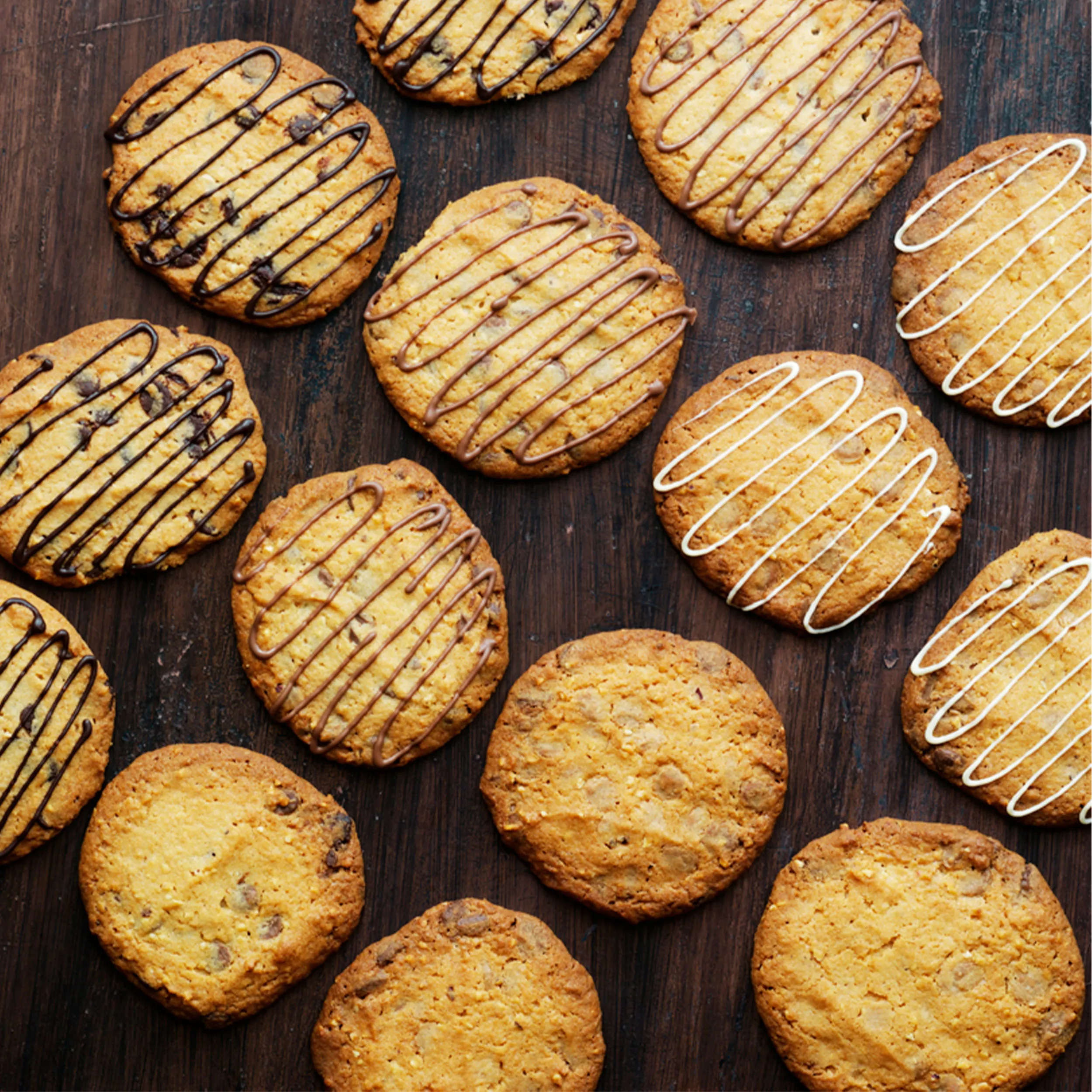 Chokolade cookies samlet